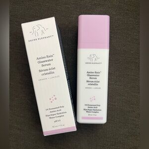 Drunk Elephant Amino Rain Serum with Pink and White Packaging